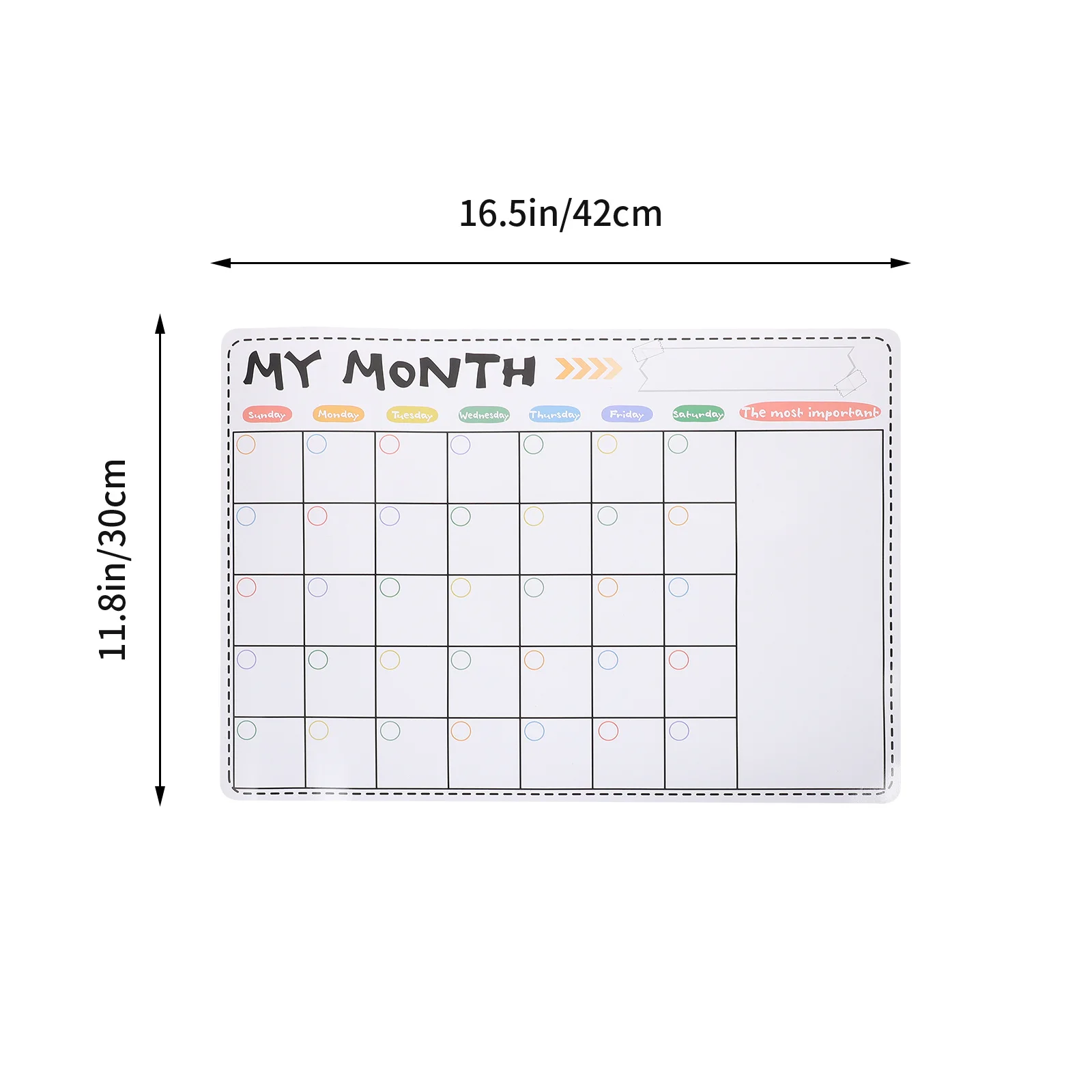 Magnetic Message Board For Fridge Smooth Surface Dry Erase Calendar Whiteboard Monthly Schedule Note Household Organizer