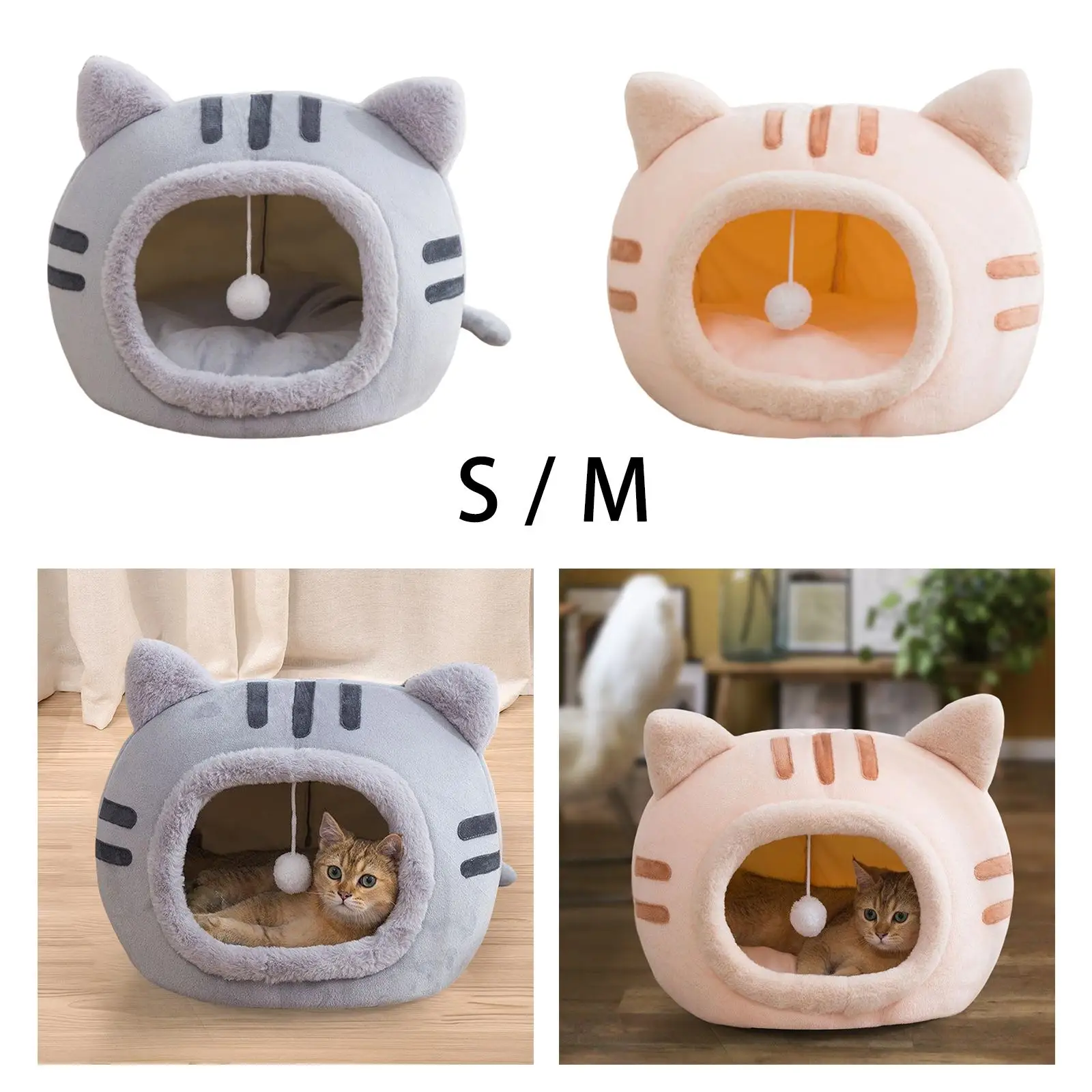 

# Плюшевая спальная кровать для кошек, маленькая кровать для собак, хатинка, уютное гнездо, питомник, кровать для маленьких, средних и больших собак, аксессуары для домашних кошек