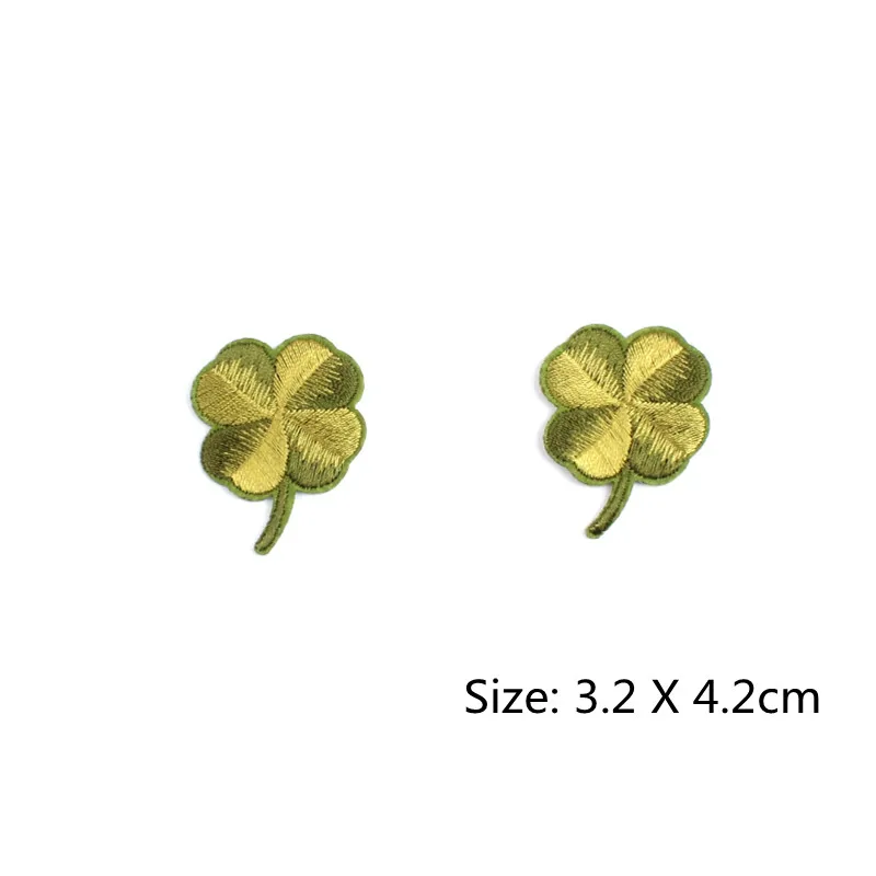 10pcs Iron On Clover Patches for Clothes Bags Shoes Embroidered Leaf Stickers DIY Sewing T Shirts Dress Jeans Appliqued Badge