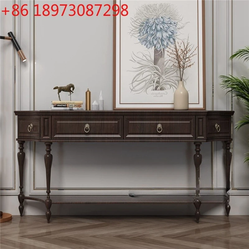 

Американский светлый роскошный входной шкаф из цельного дерева, спинка дивана, несколько французских боковых шкафов у стены