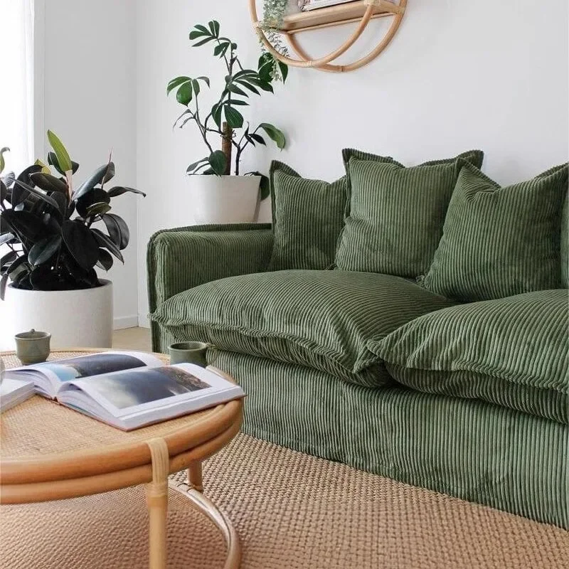 Petal sofa French retro corduroy fabric modern simple living room wabi sandy wind