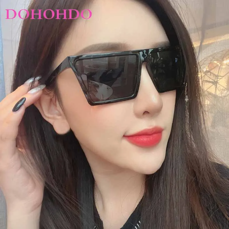 

Vintage Oversized Square Integrated Sunglasses Woman Luxury Brand Design Outdoor Sunshade Beach Sunglasses Oculos De Sol UV400