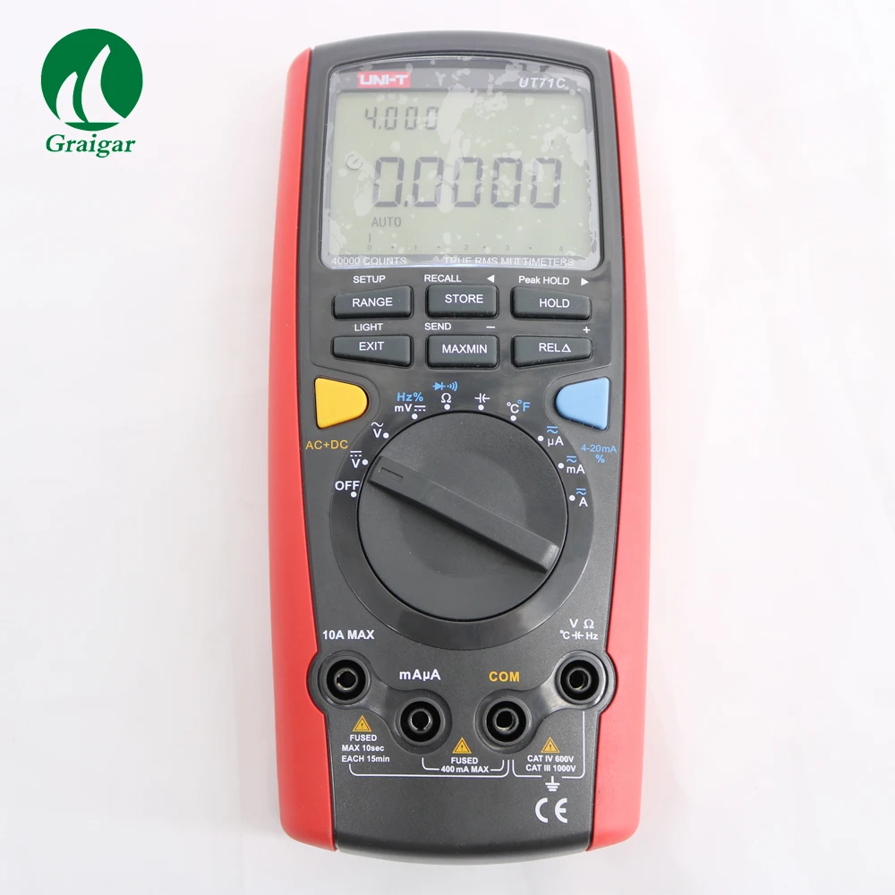 Digital Multimeter UT71C AC+DC Voltage Measurement Volt Amp Ohm Capacitance Temp Tester