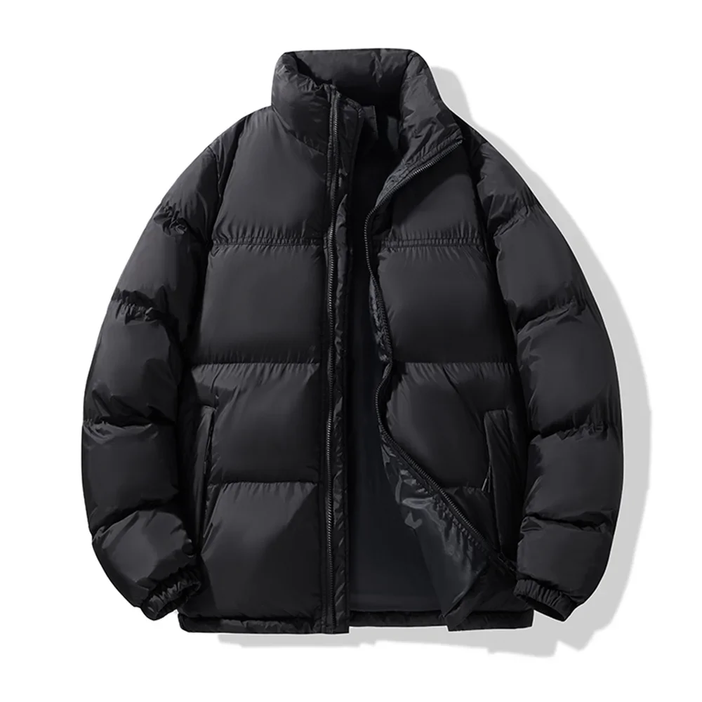 Męska zimowa kurtka parka z watowaniem bawełnianym, gruba kurtka puchowa w stylu patchwork, męska kurtka koreańska, nowa, codzienna kurtka z wysokim kołnierzem.