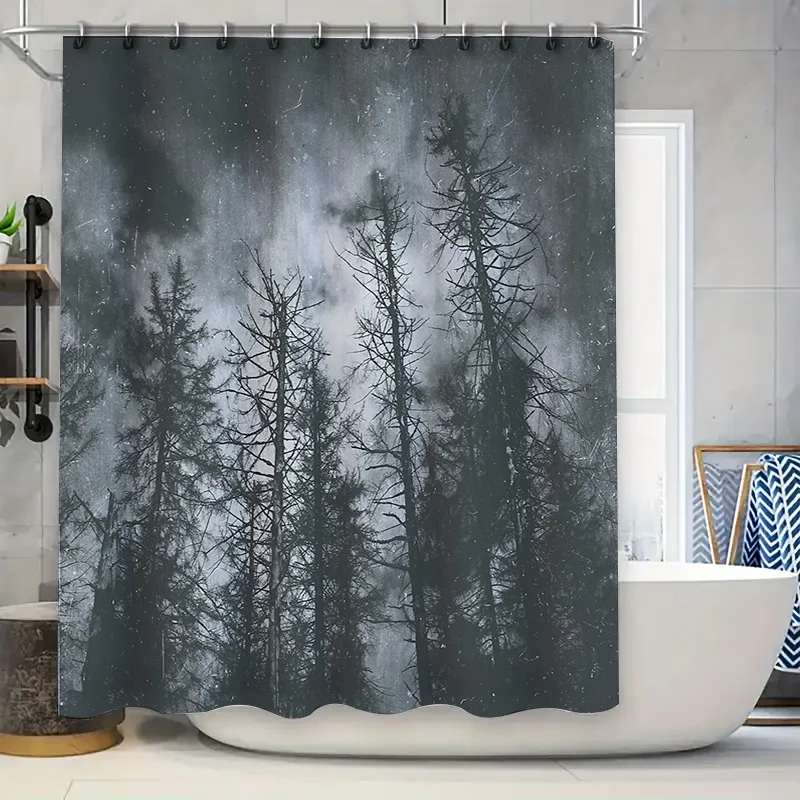 

Elegant Forest Waterfall Shower Curtain Nature Landscape Backdrop Washroom Decor Vintage Botanical Home Textile Artistic Room Di