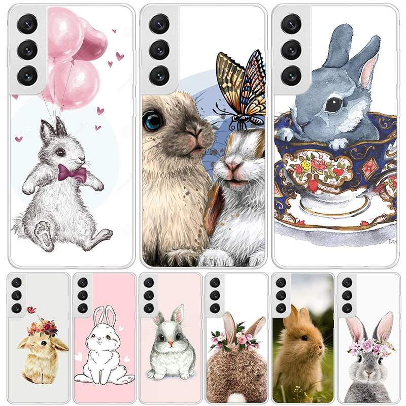 Capa de telefone bonito coelho bebê coelhos, capa para Samsung Galaxy Note 20 Ultra 10 Lite 9 8 J4 J6 Plus J8 M30S M21 M32 M51 M52, tendência fu