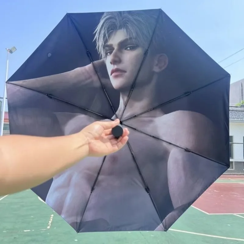 Hot Sale Game Love And Deepspace Sylus Cosplay Vinyl Umbrella Collapsible Rainshade Outdoor Sun Parasol Sunny Rain Dual-Use Gift