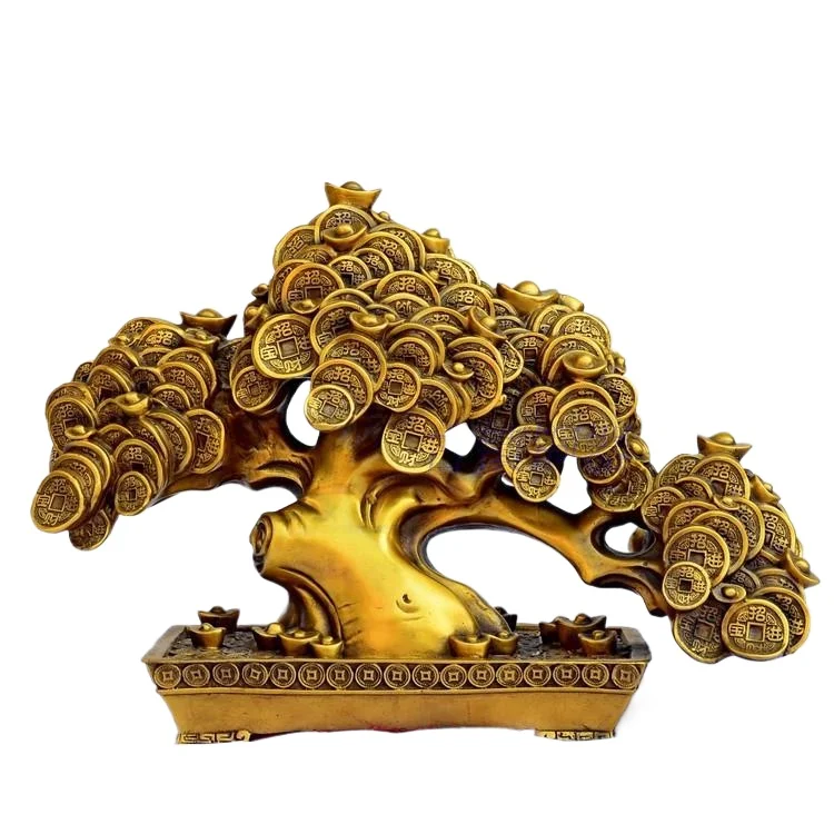 Brass cash tree, cornucopia tree, bonsai tree