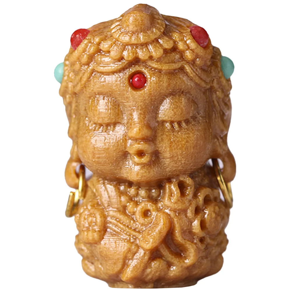 

Green Tara Pendant Wooden Keychain Charm Car Ornament Diy Wood Decor Crafts Accessories Vintage Key Ring For Bag Key Hanging