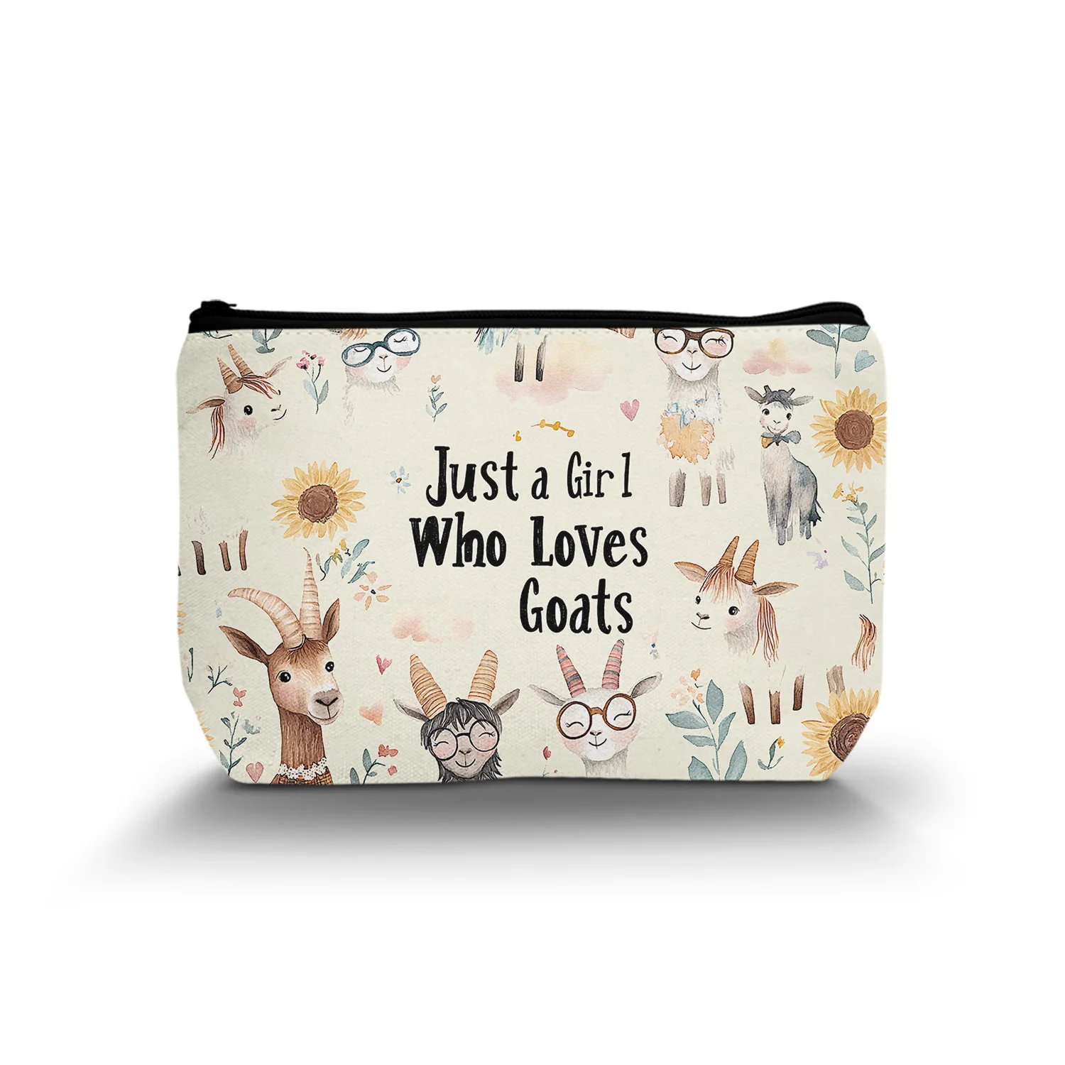 

1Pc Goat Gifts For Goat Lovers Cute Goat Cosmetic Bag Gifts For Women And Animal Lovers Portable Cosmetic Bag With Zipper