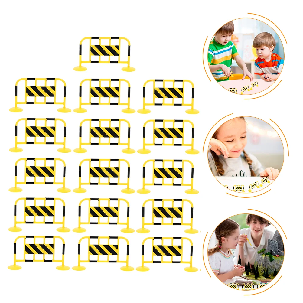 16 Pcs Road Sign Barricade Signs Recognition Toys Traffic for Kids Hands-on Ability Improvement Roadblock Abs Teaching Tool