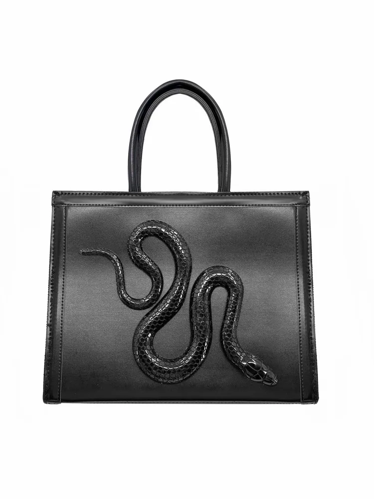

Original Design Women's Large Capacity Shoulder Bag Niche Ladies Versatile 3D Snake PU Handbag Adult Girls Commuting Bag Female