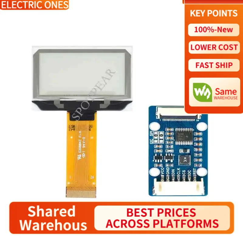 

【Waveshare genuine】Raspberry Pi 1.51 inch transparent OLED Blue display Module 128×64 SPI/I2C interface also for Arduino STM32