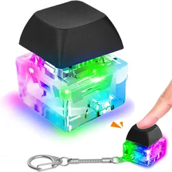 LED Keyboard Fidget Toys Keychain Keyboard Fidget Key Chain Decompression Toys Finger Button Clicker Stress Relief Gifts