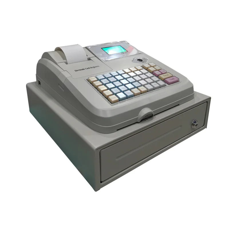 Caja registradora inteligente Aibo, caja registradora de supermercado por computadora con caja registradora versión en inglés