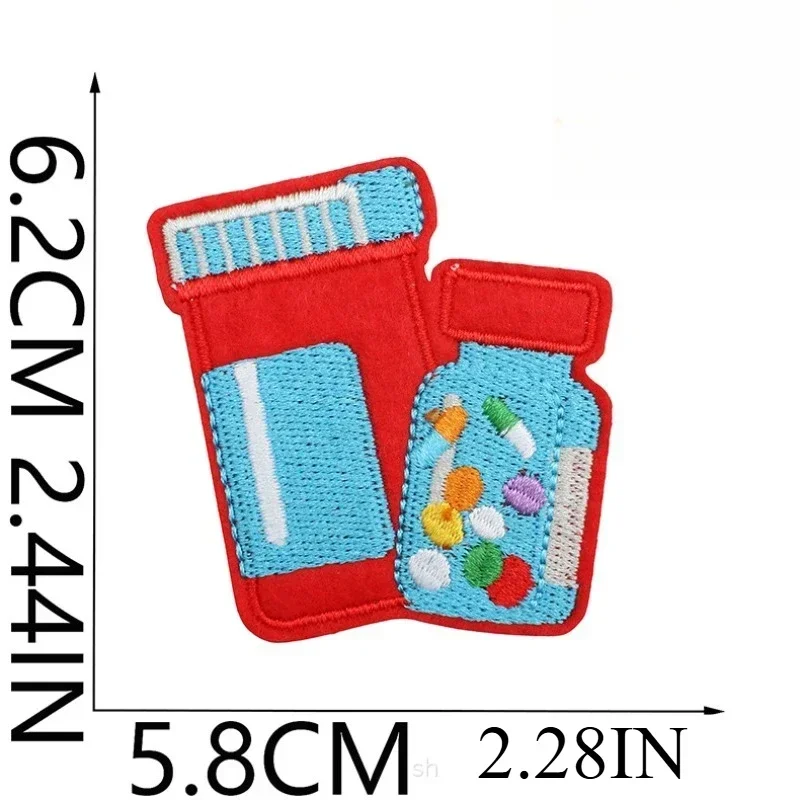 Red, Blue and White Medical Rescue Team Embroidery Cloth Sticker Clothes Dress Up Cartoon Stethoscope Medical Kit Zhang Zai