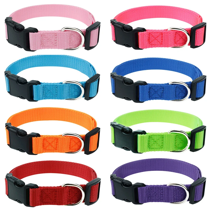 Personalized Nylon Dog Collar ID Tag Personalized Pet Cat Engraving Customized Stainless Steel Accessories Anti-lost Large Dog