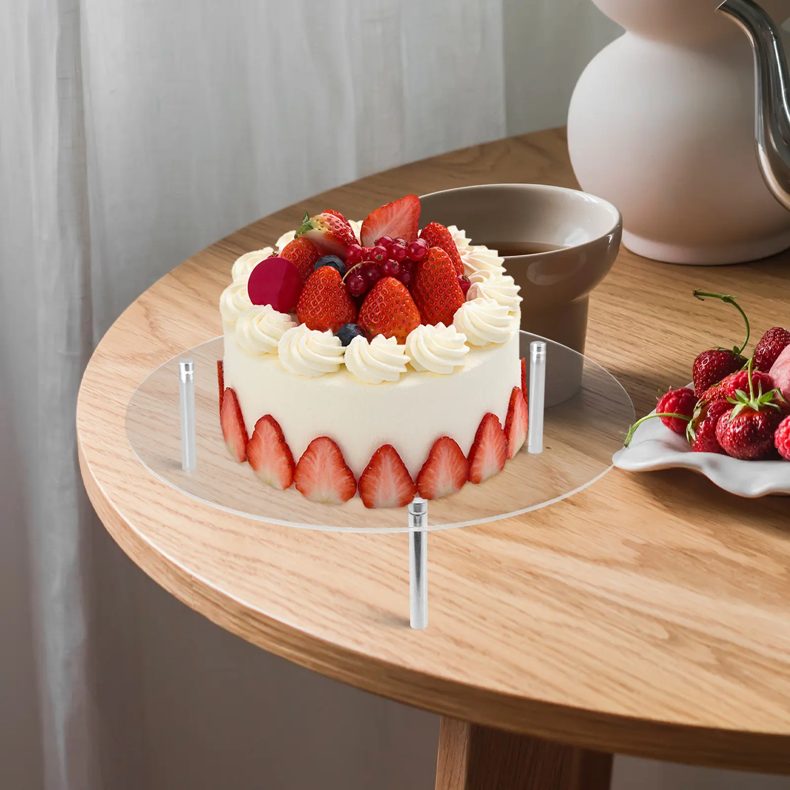 2Sets Transparent Acrylic Cake Stand Tiered Display Rack for Baked Goods Snacks Finger Foods Dessert Table Wedding Event
