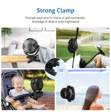 HEBRON 소형 클립형 USB 충전 팬 학생 기숙사 침대 사무실 데스크탑 및 자동차 배터리 구동을 위한 새로운 자동 팬 세트