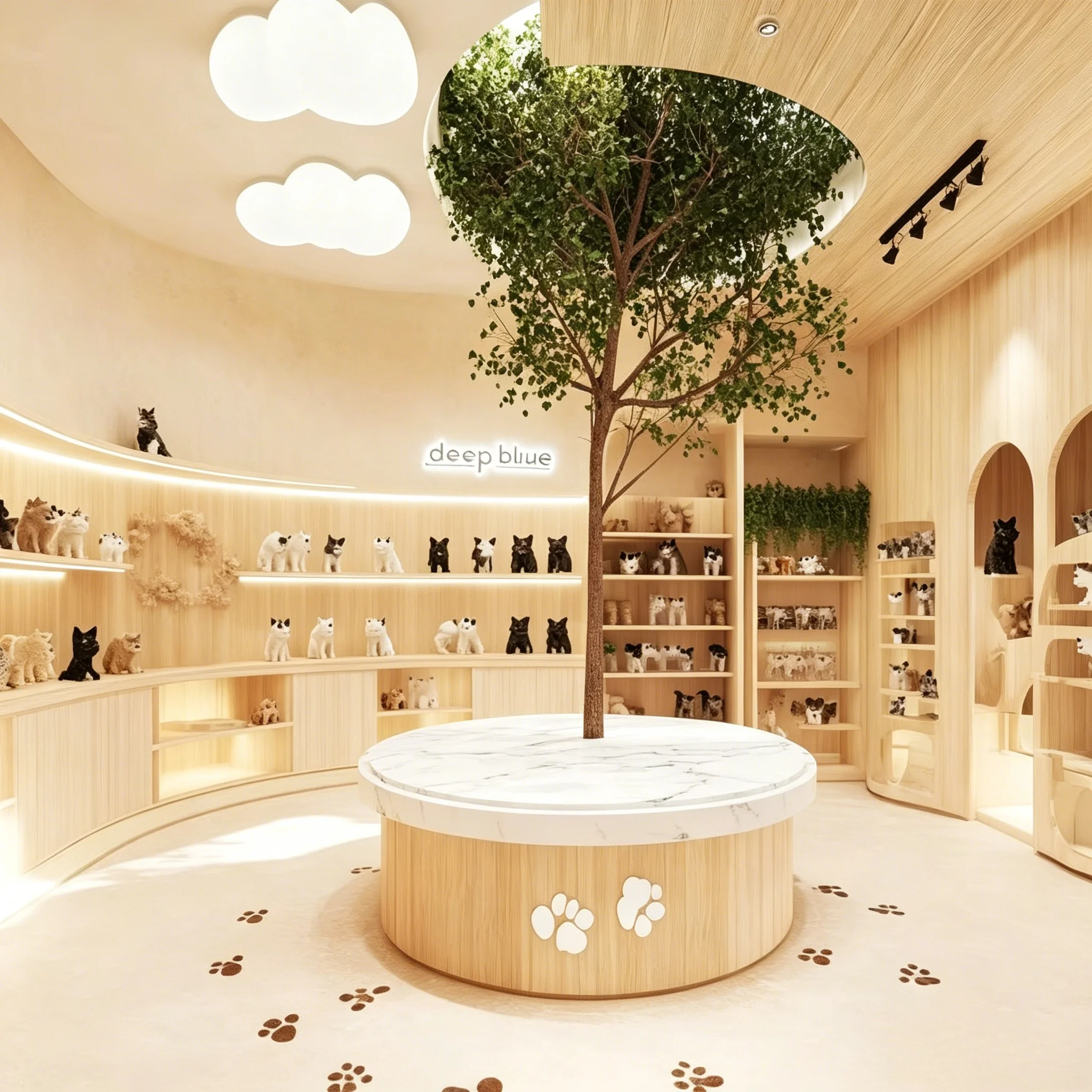 Customised Pet Shop Showcase Furniture Display Rack Wooden Pet Food Display Cabinet Practical Pet Supplies Display Counter
