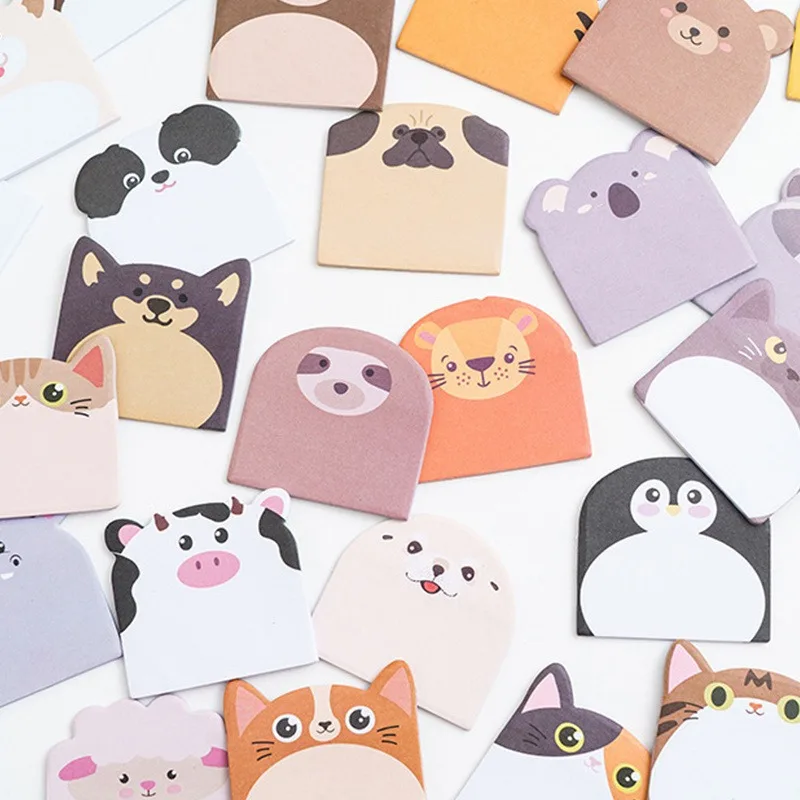 240 Sheets Lovely Cartoon Animal Shaped Blank Sticky Notes Note Cards Note Paper Memo Pad Decorative Stickers for Office School