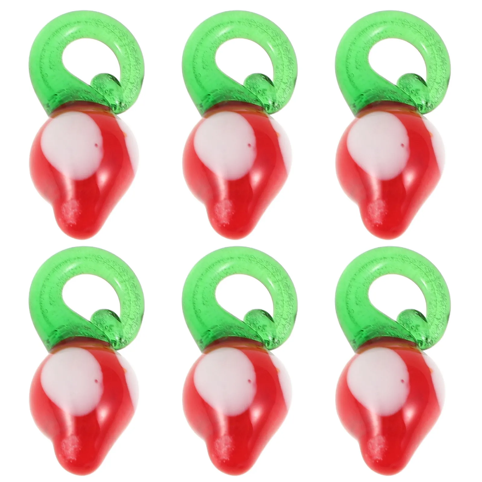 

6 шт. декоративных стеклянных подвесок в форме перца для изготовления украшений, DIY-подвески для браслетов, серег, ожерелий, брелоков, декора для телефонов