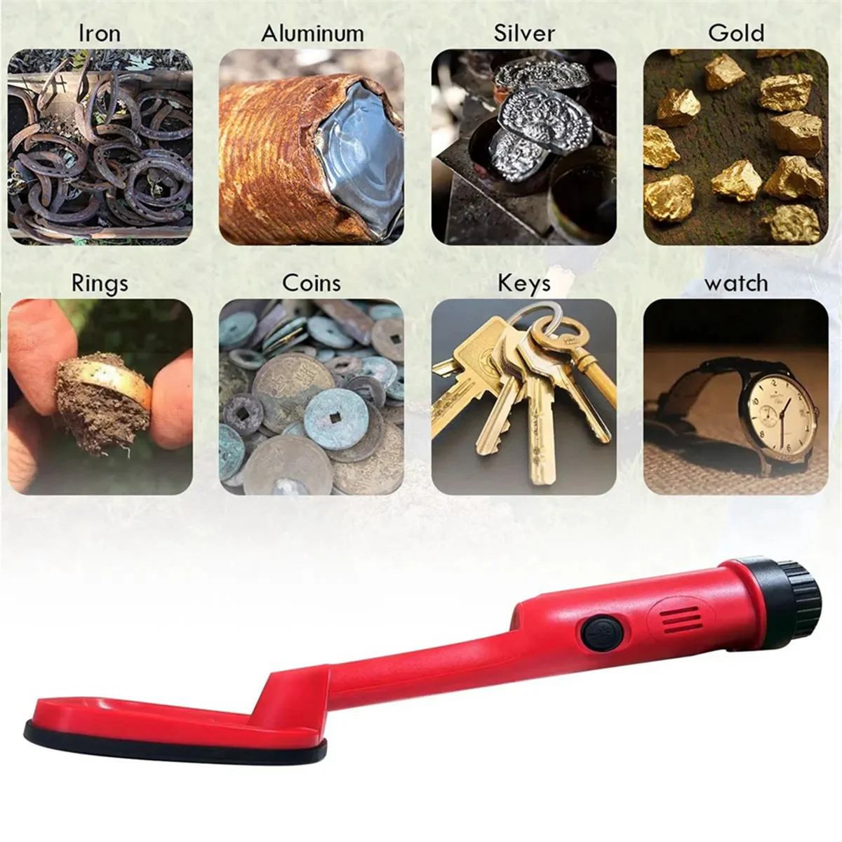 GT120 Handheld Diving Metal Detector Pinpointer Pointer Probe Waterproof Metal Pinpointing 4.2Inch Search Coil Orange