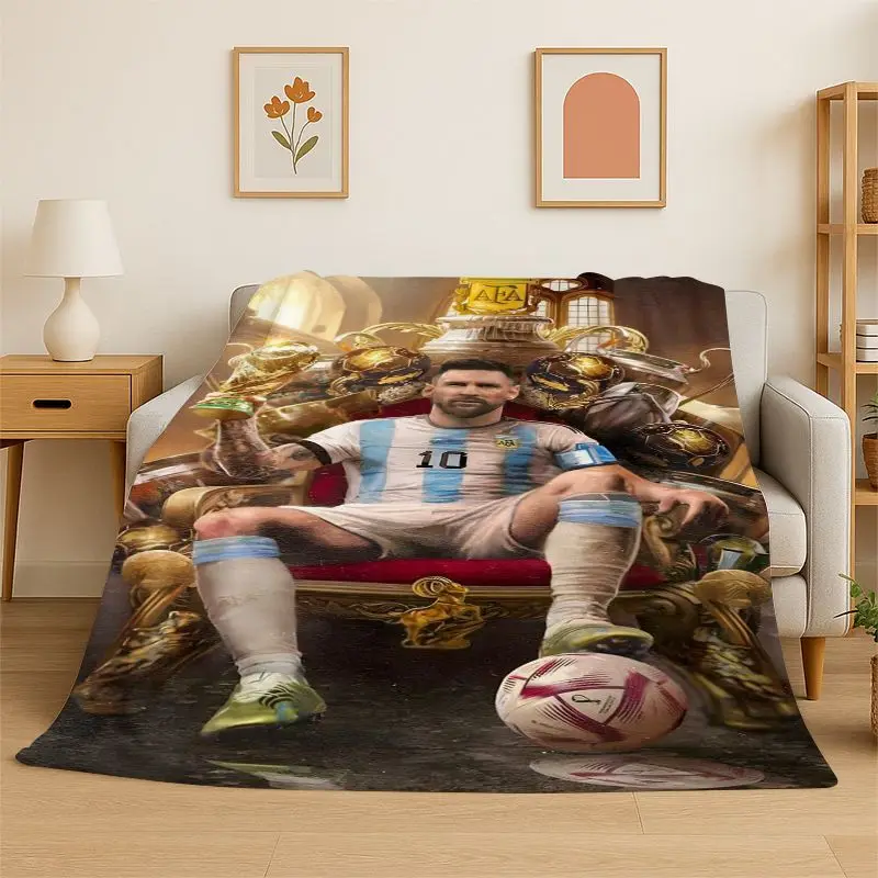 Football Goat M-Messi Sport Soft Flannel Throw Blanket,Cozy Blanket for Bed,Couch,Sofa,Bedroom,Living Room,Travel,Picnic kids