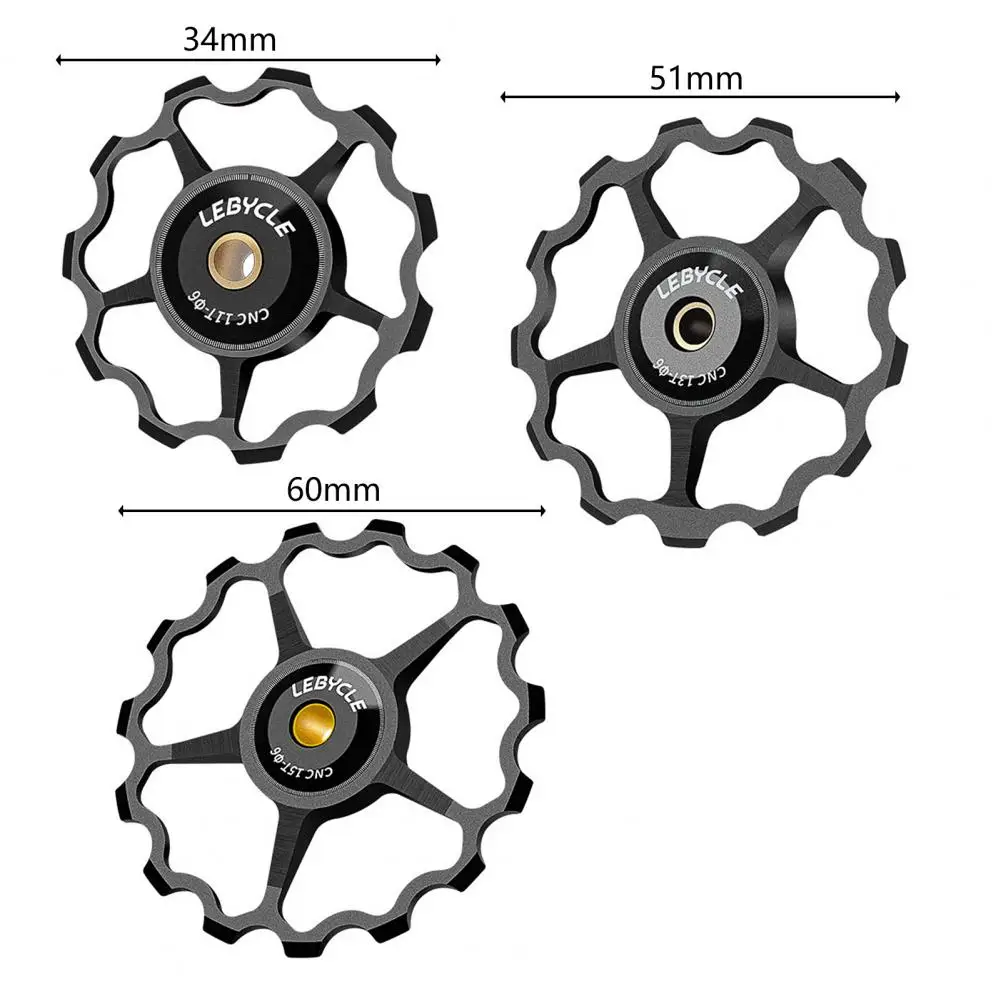 11T/13T/15T Rear Derailleur Wheel with 2 Reducer Tubes Deep Tooth Bicycle Bearing Rear Derailleur Wheel Bike Derailleur Wheel