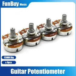 4pcs 15mm A250K B250k A500K B500K Short Shaft 15mm Linear Pot Guitar Tone Potentiometer for Electric Guitar