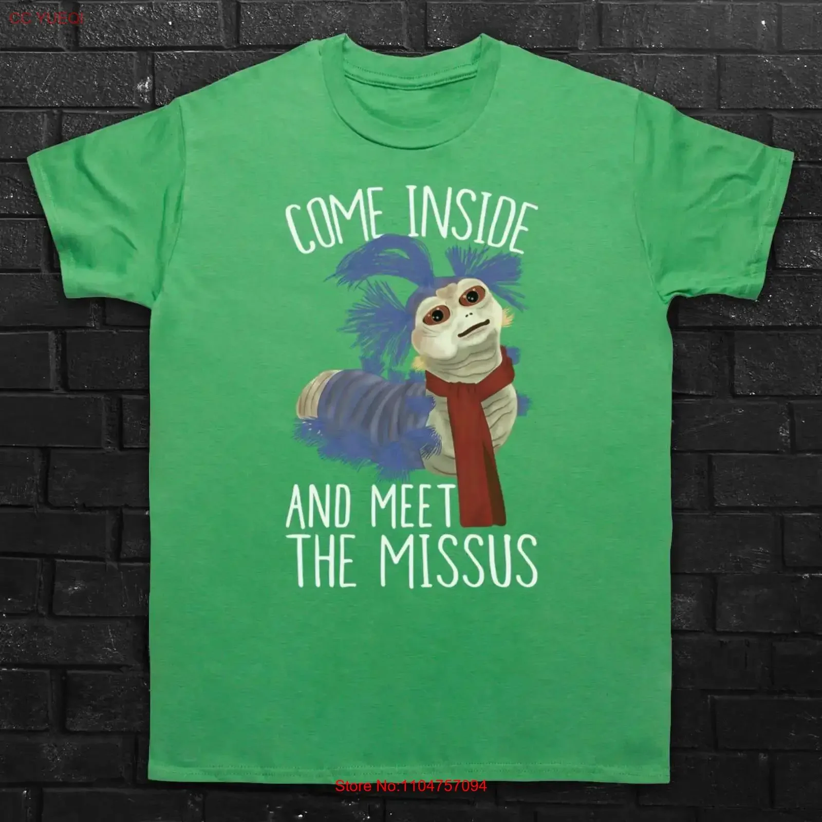 The Worm Labyrinth Come Inside And Meet Missus Puppet 80s Fantasy Magic Mens T Shirt Various Colours Sizes vintage Washed