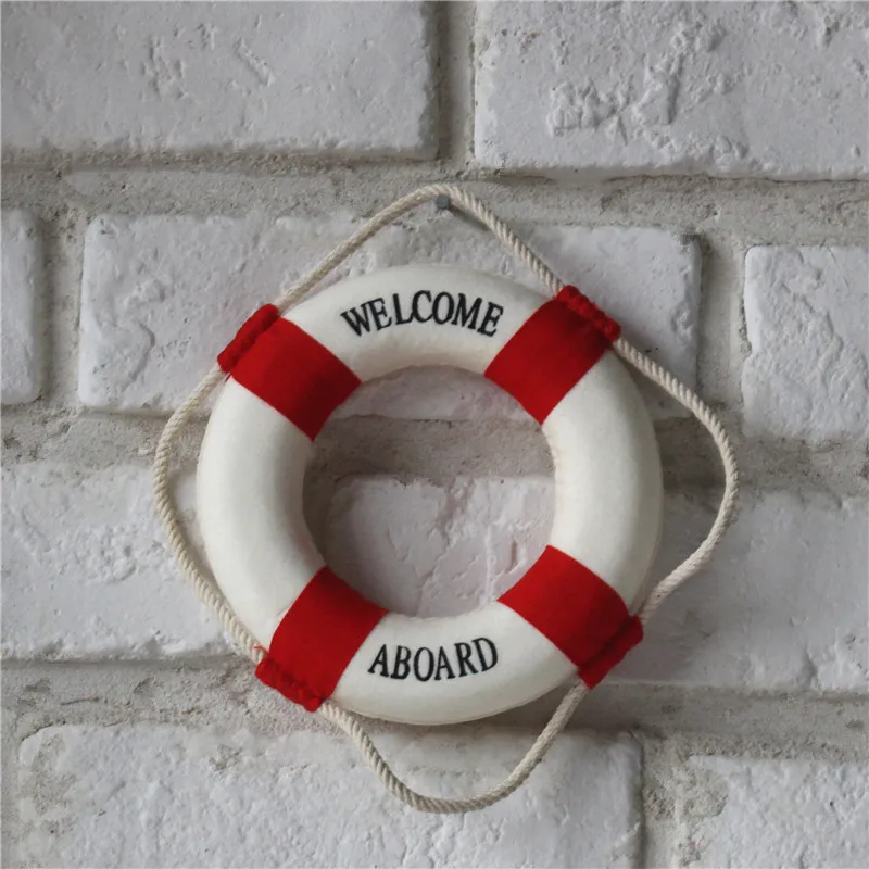 Mediterranean DIY Welcome Wall Door Ornament Life Buoy Foam Crafts Living Room Nautical DecorPub Home Wall Foam Ring Decoration