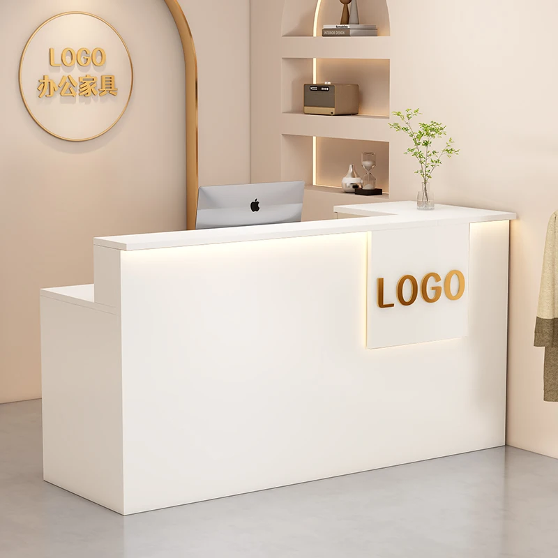 

Luxury Aesthetic Reception Desk Design Cool Professional Rustic Bar Counter Retro Center Resepsiyon Masası Commercial Furniture
