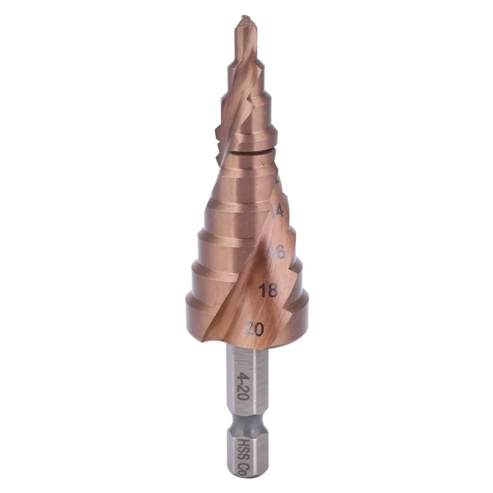 

Multifunctional Step Drill Bit Cobalt Coating High Speed Steel Hole Cutter Hex Shank M35 Cobalt Counterbore Hole Cutter Wood