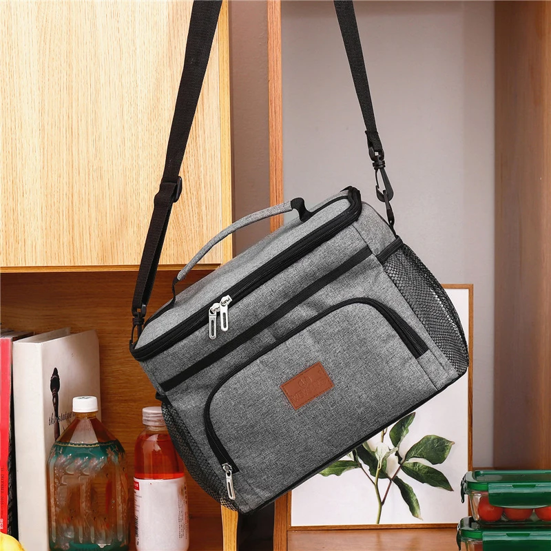 15L Large Capacity Oxford Cloth Lunch Cooler Bags Box for Women Men Outdoor Travel Insulated Picnic Bags with Shoulder Strap