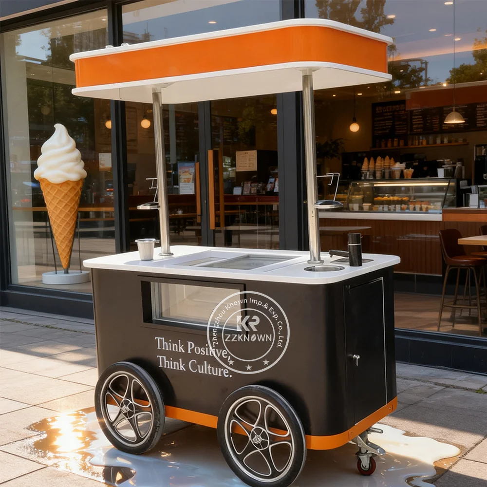 

Flower Trolley Cart Ice Cream Food Truck Push Cart Mobile Food Cart Street Food Cart Ice Cream Freezer Cabinet