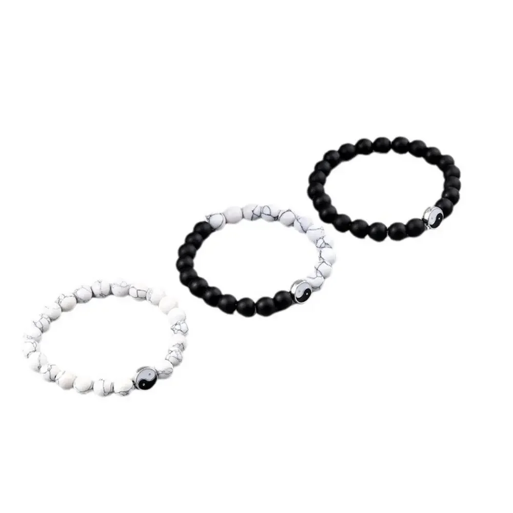 Fashion Simple Personality Bracelet Natural Stone Texture Beaded Tai Chi Bagua Bracelet For Men Women Jewelry