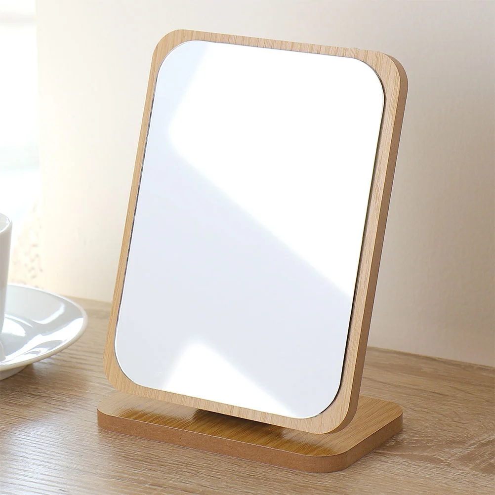 Mirror for Desk Vanity Makeup Light Mirrors Stylish Can Move Wooden Student Dresser