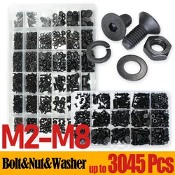 3045P Hex Hexagon Socket Countersunk Head Screw M2- M8 Carbon Steel Flat Head Bolt and Nut Washer Screws 10.9 Grade Alloy Steel