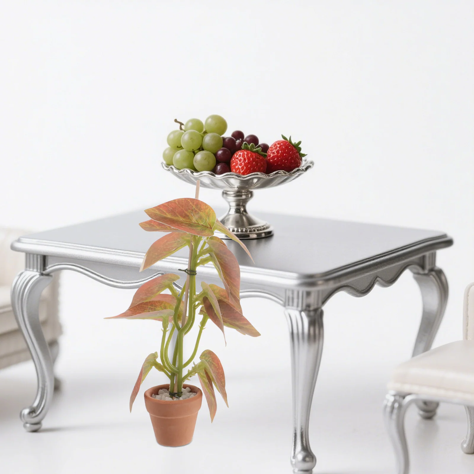 Plantas en macetas en miniatura para casa de muñecas, decoración realista de bonsái, vegetación falsa para el hogar, mesa de oficina, Mini accesorios de jardín, 3 uds.