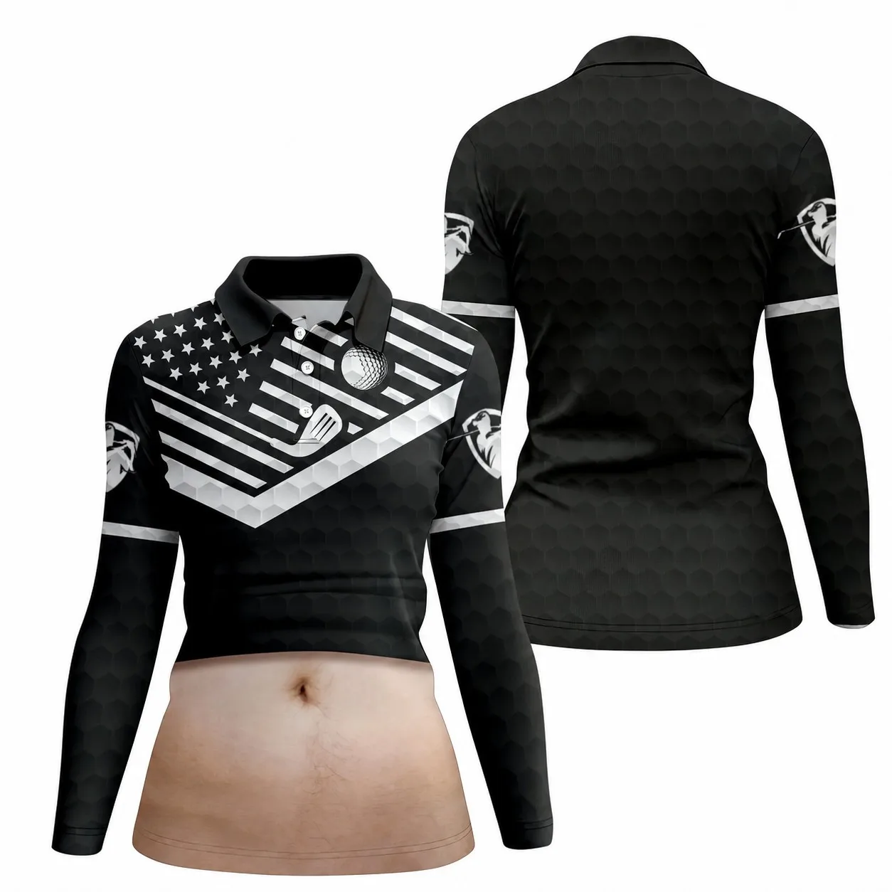 Women's Golf Ball Polo Shirt Long Sleeve Geometric Graphic Casual T Shirt Sportswear Fashion Streetwear Outdoor Training Top