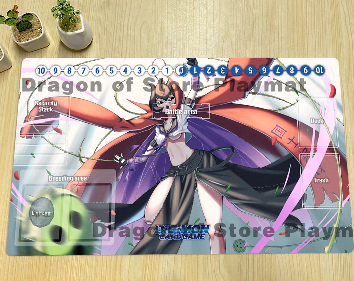 Digimon Playmat Bancho Lilimon DTCG TCG CCG Mat Board Game Mat Trading Card Game Mat Gaming Playmat Rubber Mouse Pad Free Bag