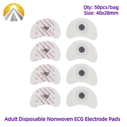 50 PCS Each Bag 2840 MM White Foam Disposable ECG Electrode Pads Medical Patch ECG EKG Accessories for Pediatric Patient Size
