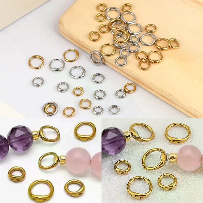 20Pcs Stainless Steel Clasps For Beading Supplies 5 6 8 Mm Necklace End Connectors Hooks Jewelry Bracelet Making