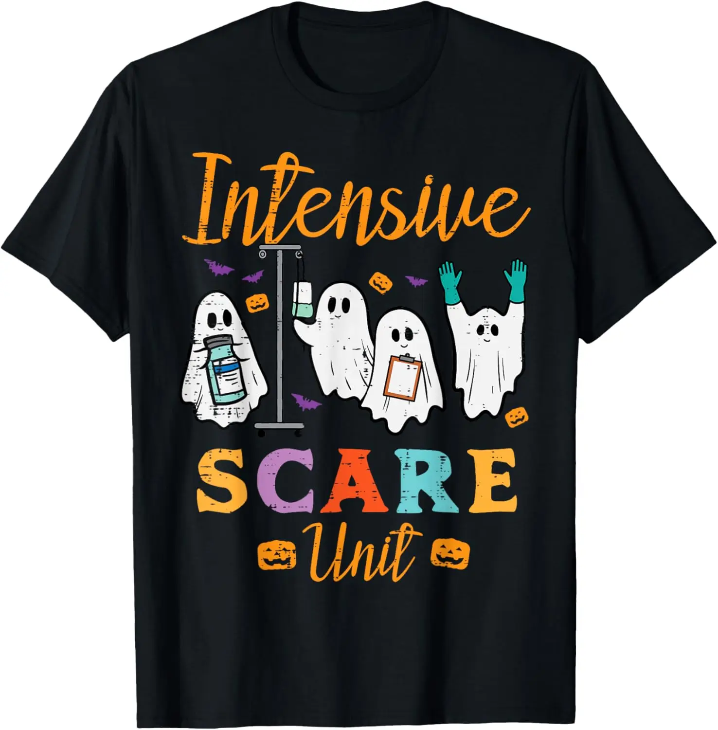 Halloween ICU Nurse Intensive Scare Unit Scrub Top Women Men T-Shirt