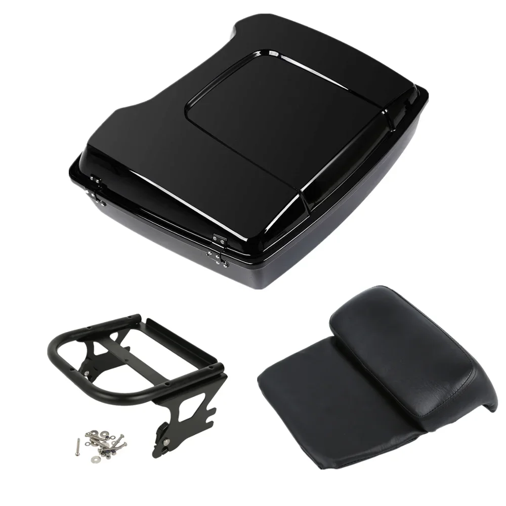 Motorcycle Razor Tour Pack Trunk Backrest Mount Rack For Harley Touring Road King  Glide Street  FLHT FLHR 1997-2008 07