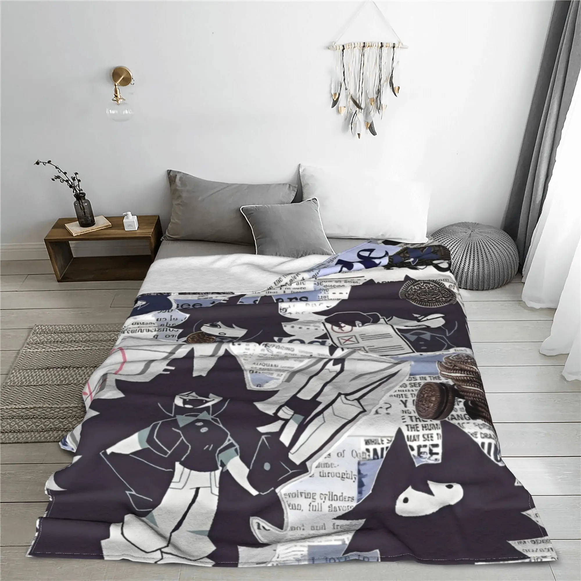 Miss Circle Cartoon  Blanket Fleece Textile Decor Fundamental Paper Education Multi-function Super Soft Throw Blanket Quilt Sofa