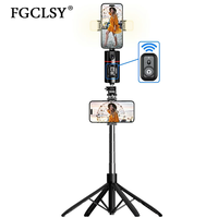 FGCLSY New 360 Rotation Follow-up with light Gimbal Stabilizer Monopod Desktop Tracking with Remote for Phone Live Photography