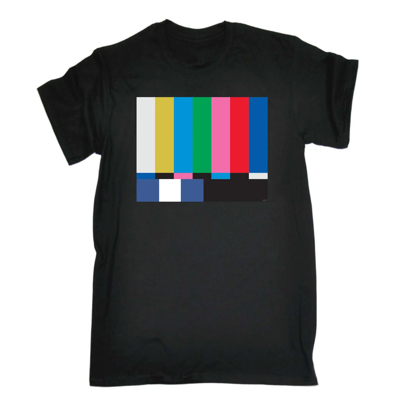 Men's T-shirt TV Colour Test Screen Funny Novelty Tee Gift Graphic Tee