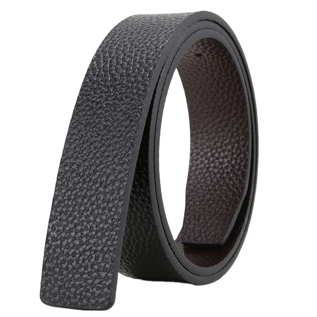 Headless men\'s leather 3.4cm belt